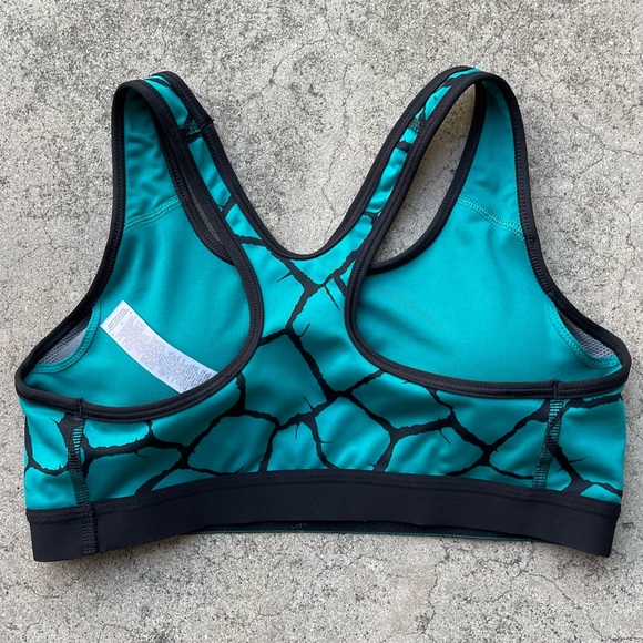 Nike Pro teal Dri-Fit Classic Giraffe Racerback Sports Bra Womans Size Medium - Picture 3 of 6